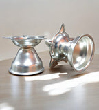 Sigaram 2 Inch Silver Plated Diya for Traditional Oil Lamp for Home & Mandir Pooja Decore K4683