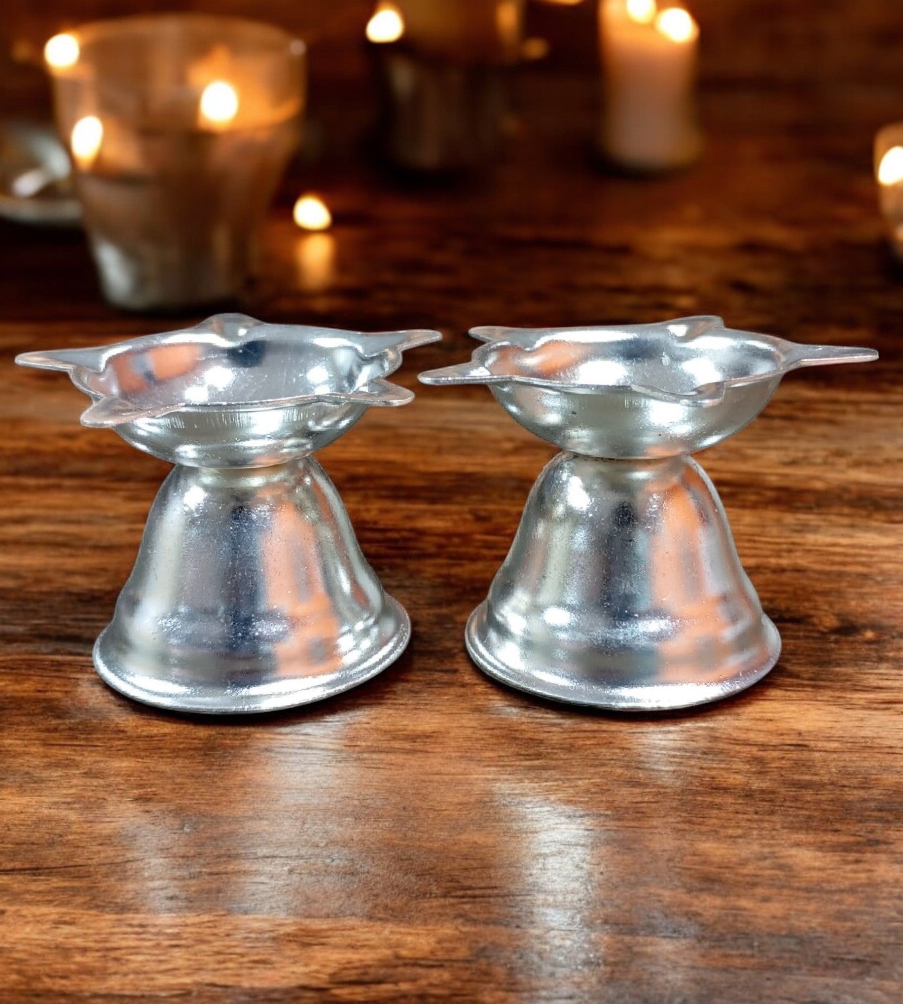 Sigaram 2 Inch Silver Plated Diya for Traditional Oil Lamp for Home & Mandir Pooja Decore K4683
