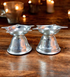Sigaram 2 Inch Silver Plated Diya for Traditional Oil Lamp for Home & Mandir Pooja Decore K4683
