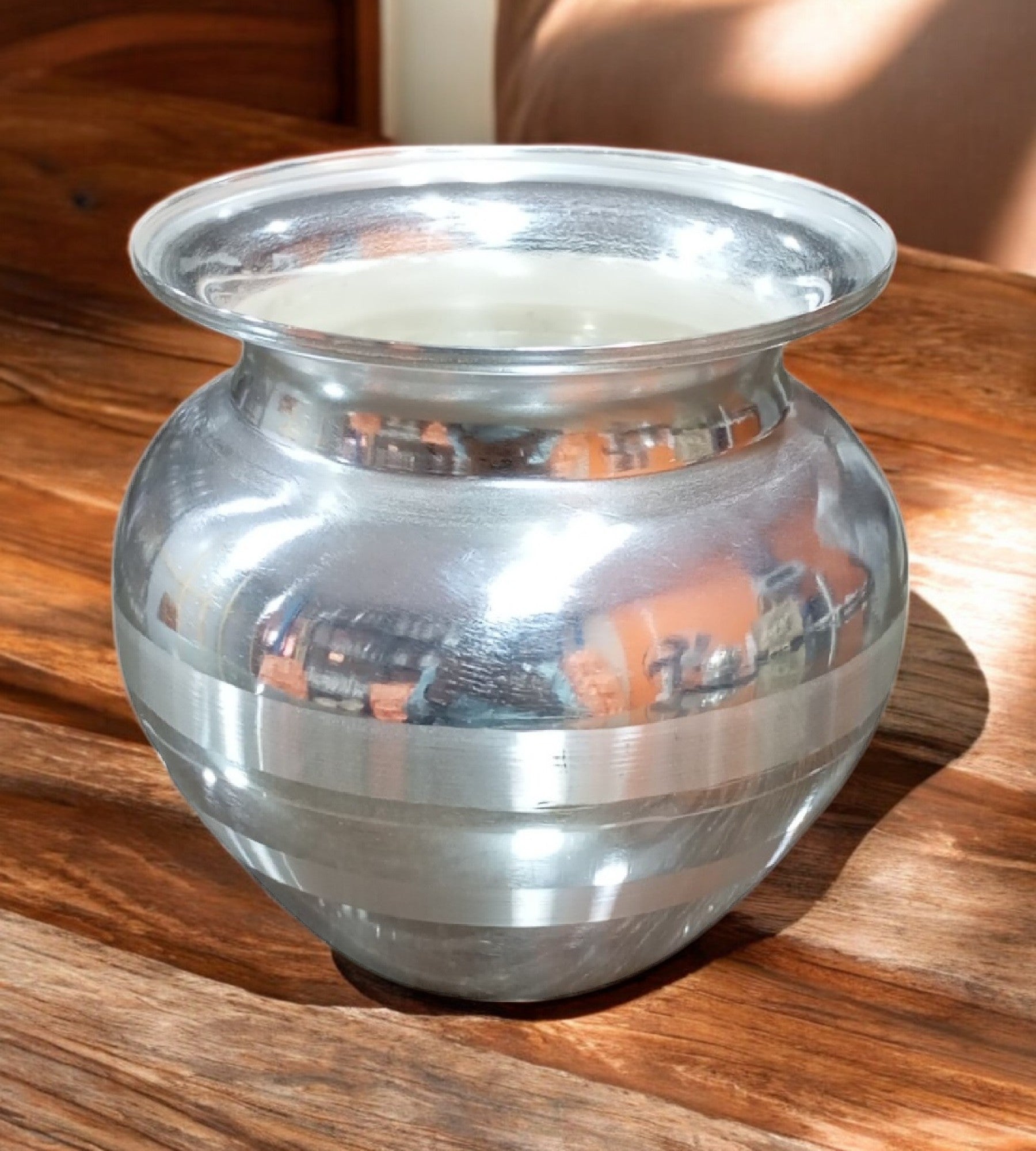 Sigaram 4 Inch Silver Plated Kalash For Home Pooja Décor K4684