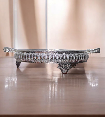 Sigaram 12 Inch Metal Wedding Tray with Hand For Pooja Festival & Wedding Ceremany K4687