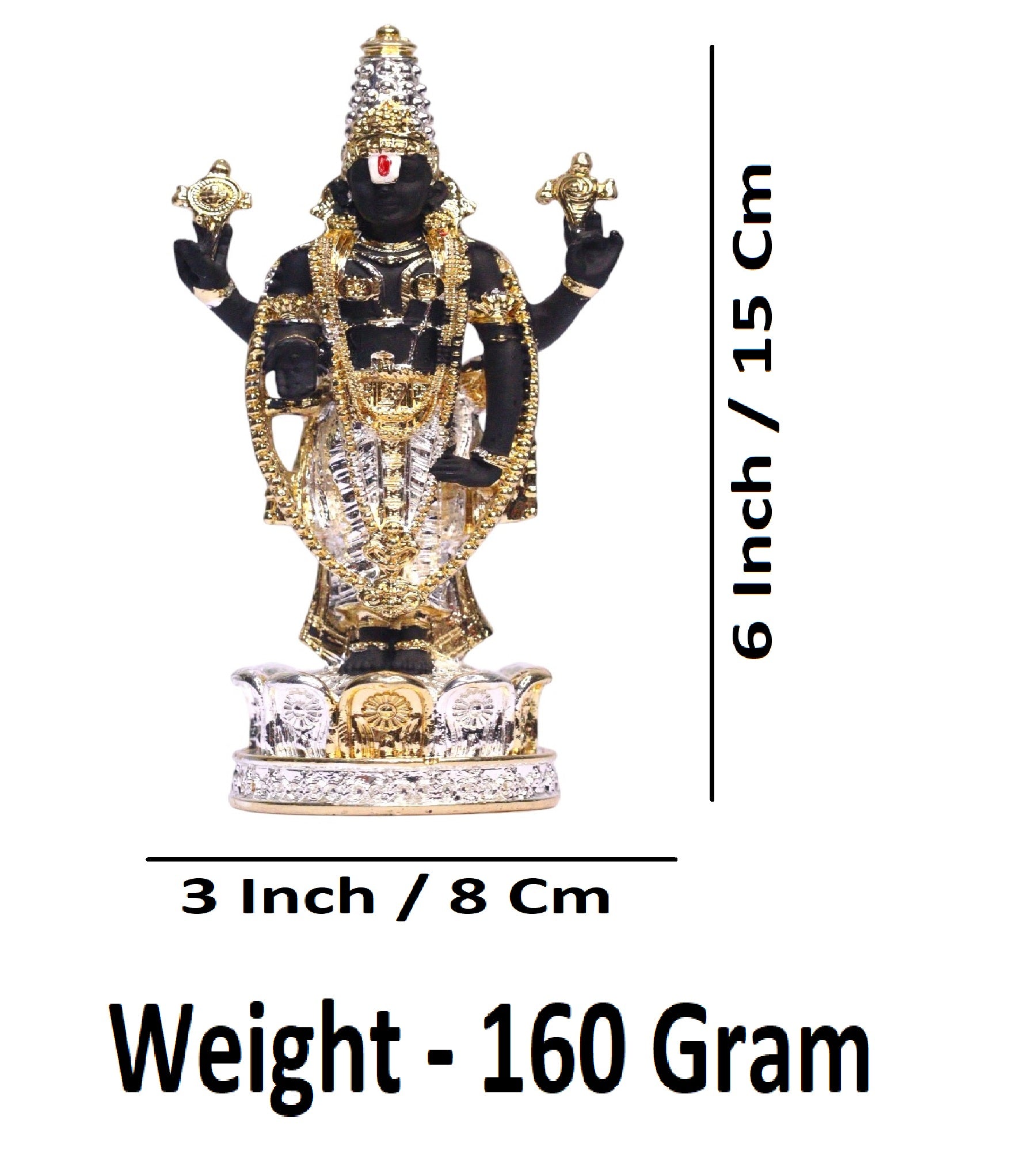 Sigaram 6 Inch TT Multicolor Tirupathi / Venkateshwara For Home Pooja Decore K4692