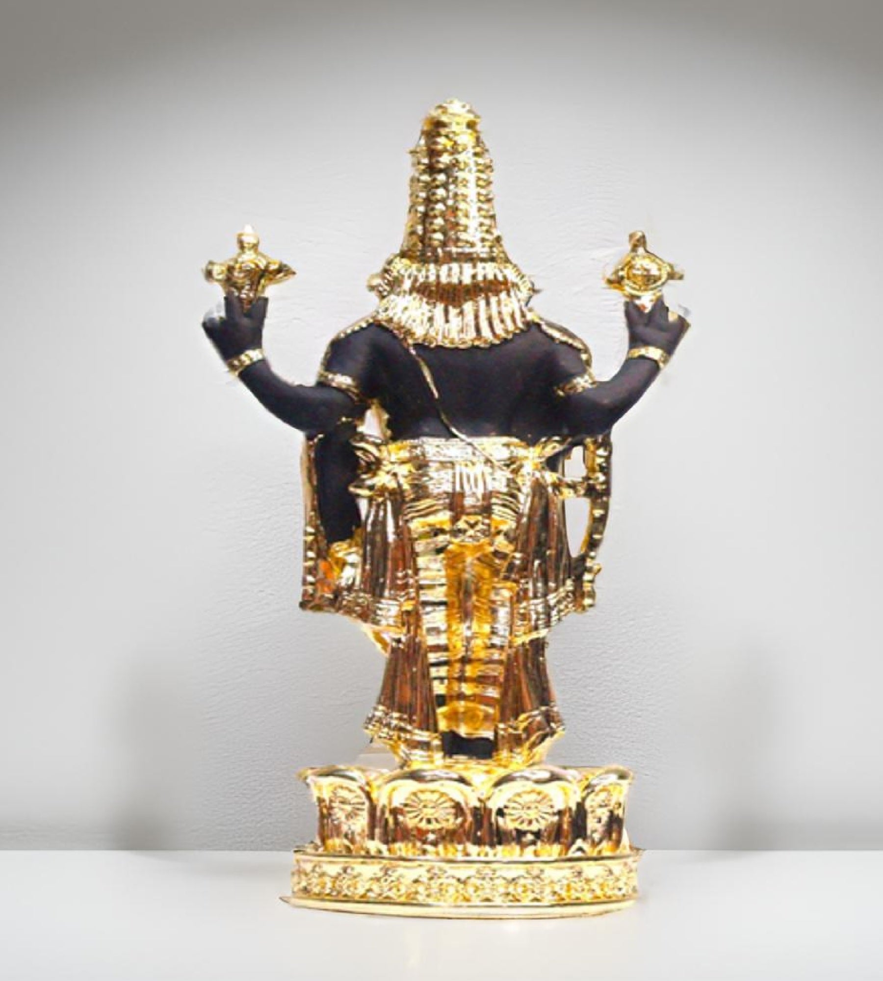 Sigaram 5 Inch Gold Color Kamal Balaji / Tirupathi Idol For Home Pooja Decore K4694
