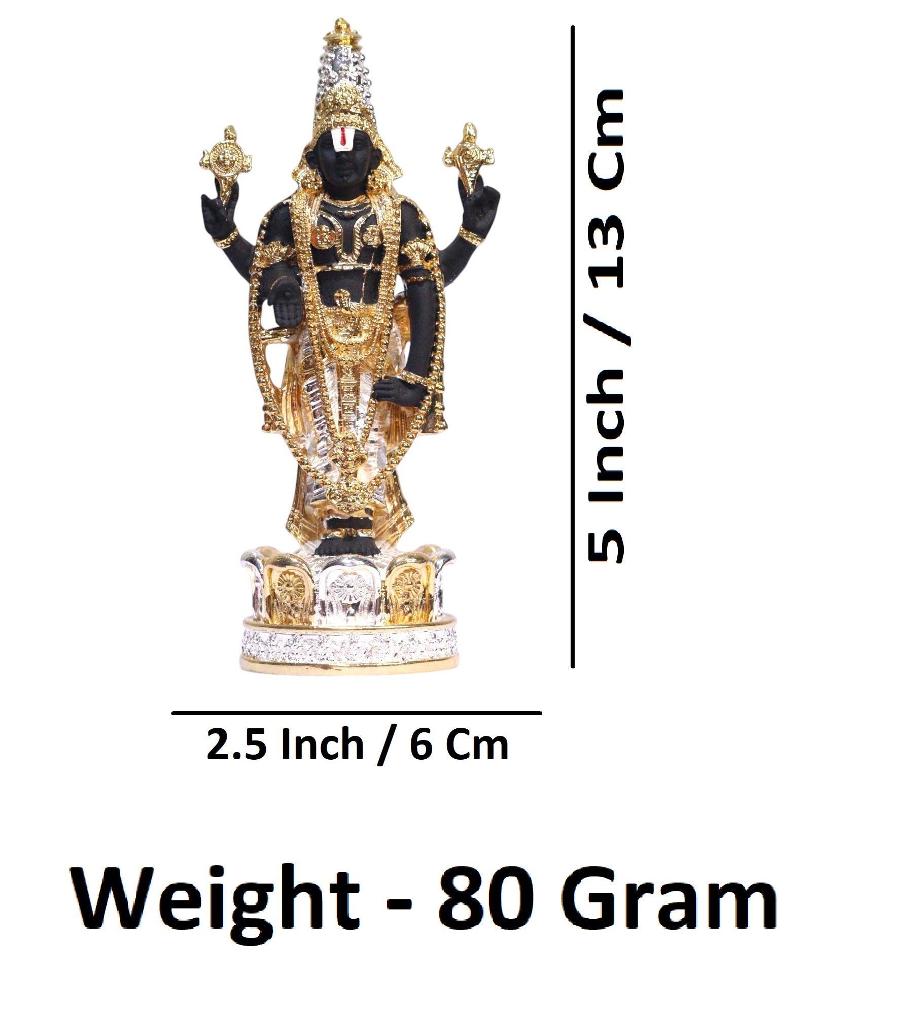 Sigaram 5 Inch TT MultiColor Kamal Balaji / TirupathiFor Home Pooja Decore K4695