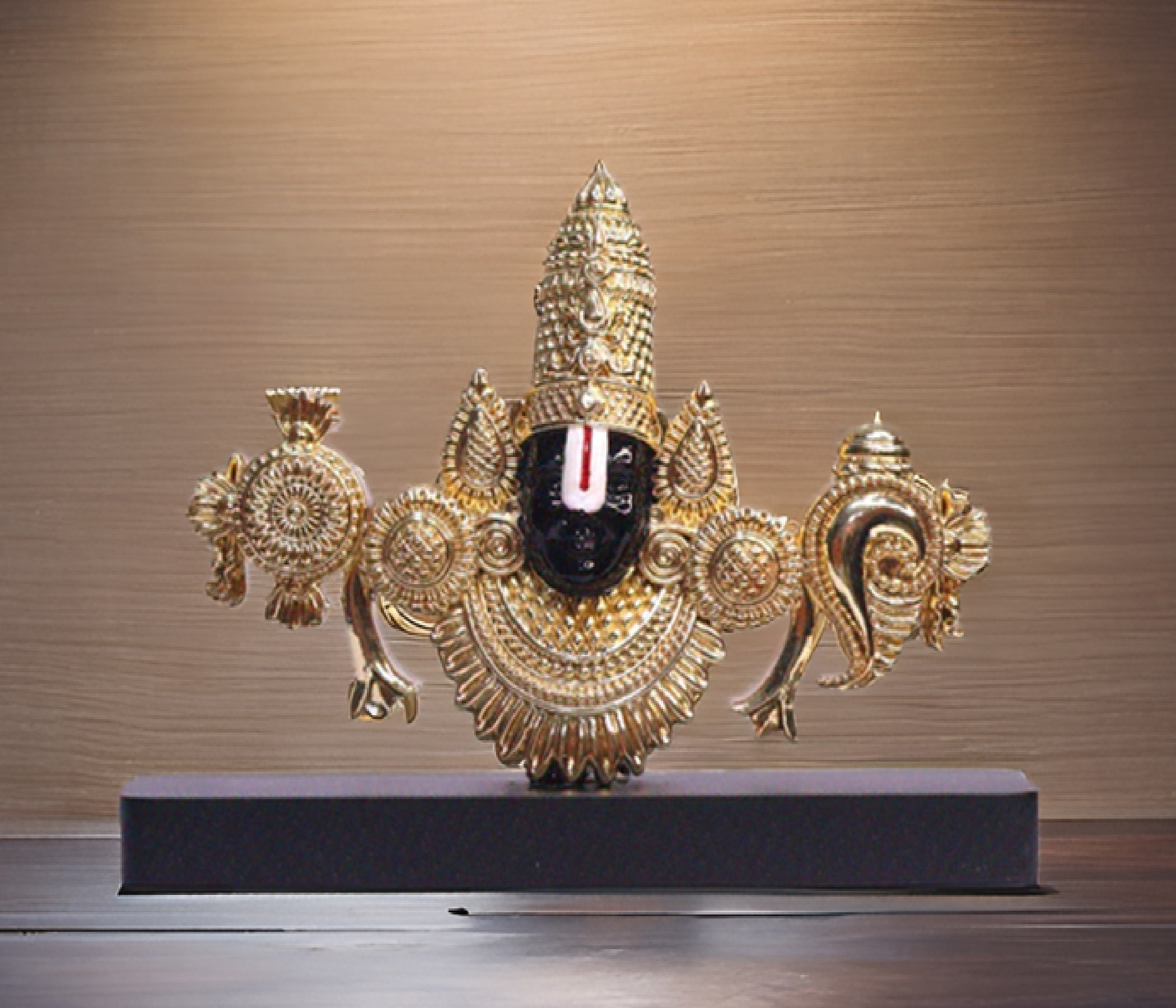 Sigaram 6.5 Inch Gold Color Balaji / Tirupathi Face For Home Pooja Decore K4697