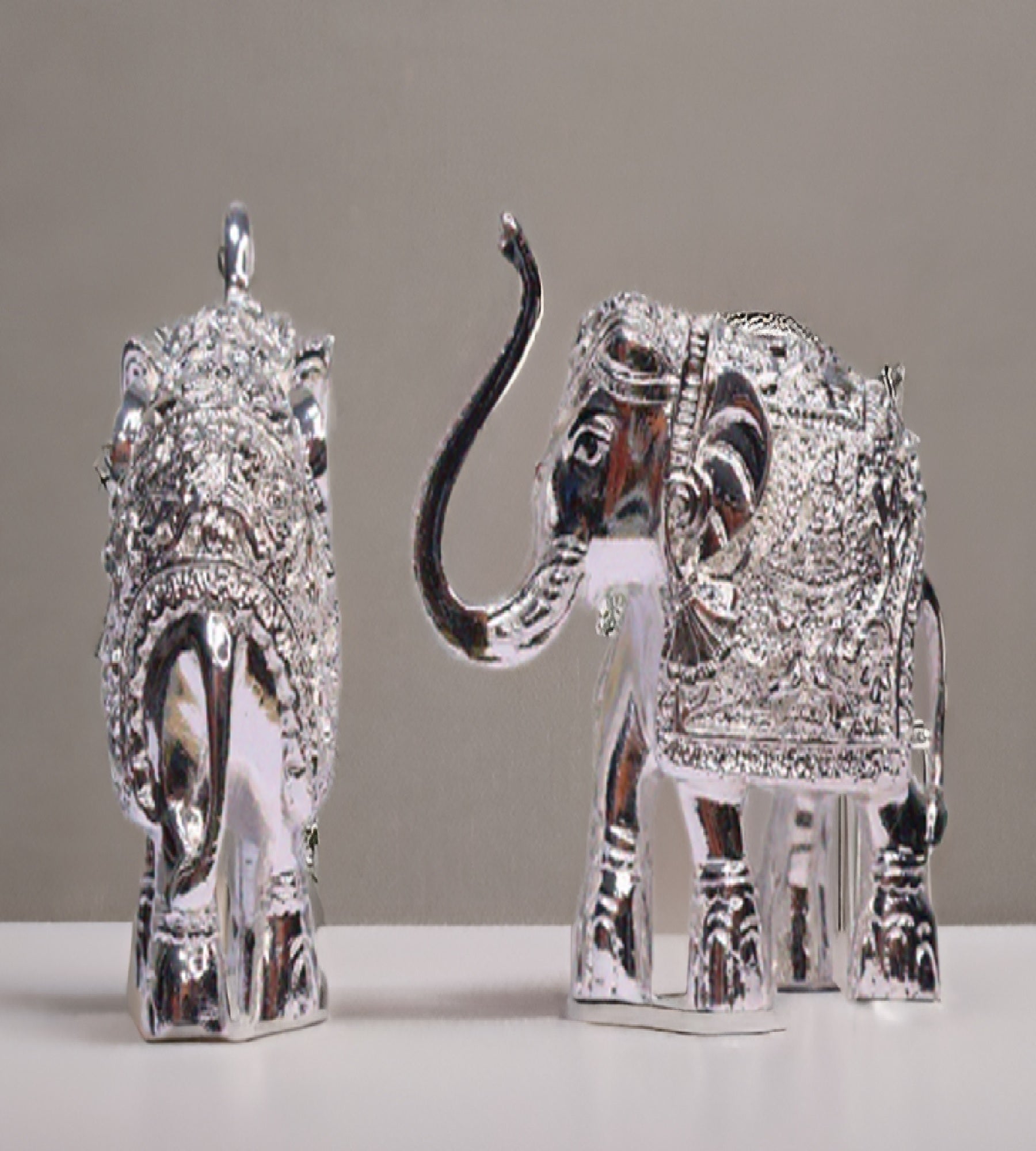 Sigaram 3 Inch Silver Color Metal Elephant For Showpiece and Home Pooja Decore K4702