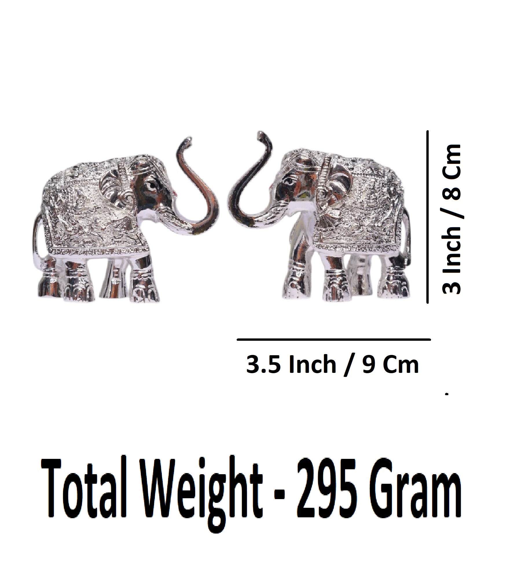 Sigaram 3 Inch Silver Color Metal Elephant For Showpiece and Home Pooja Decore K4702