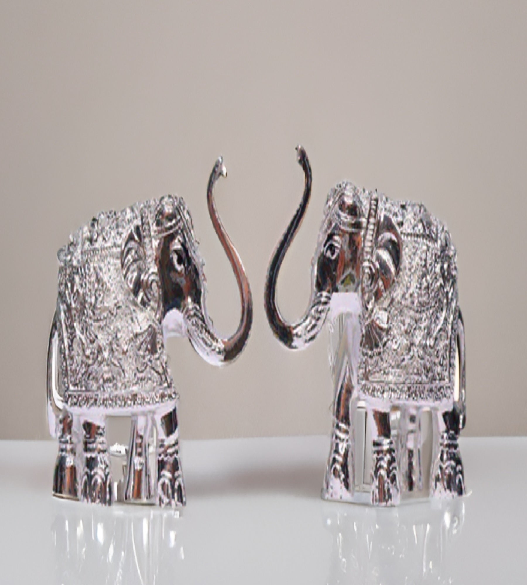 Sigaram 3 Inch Silver Color Metal Elephant For Showpiece and Home Pooja Decore K4702