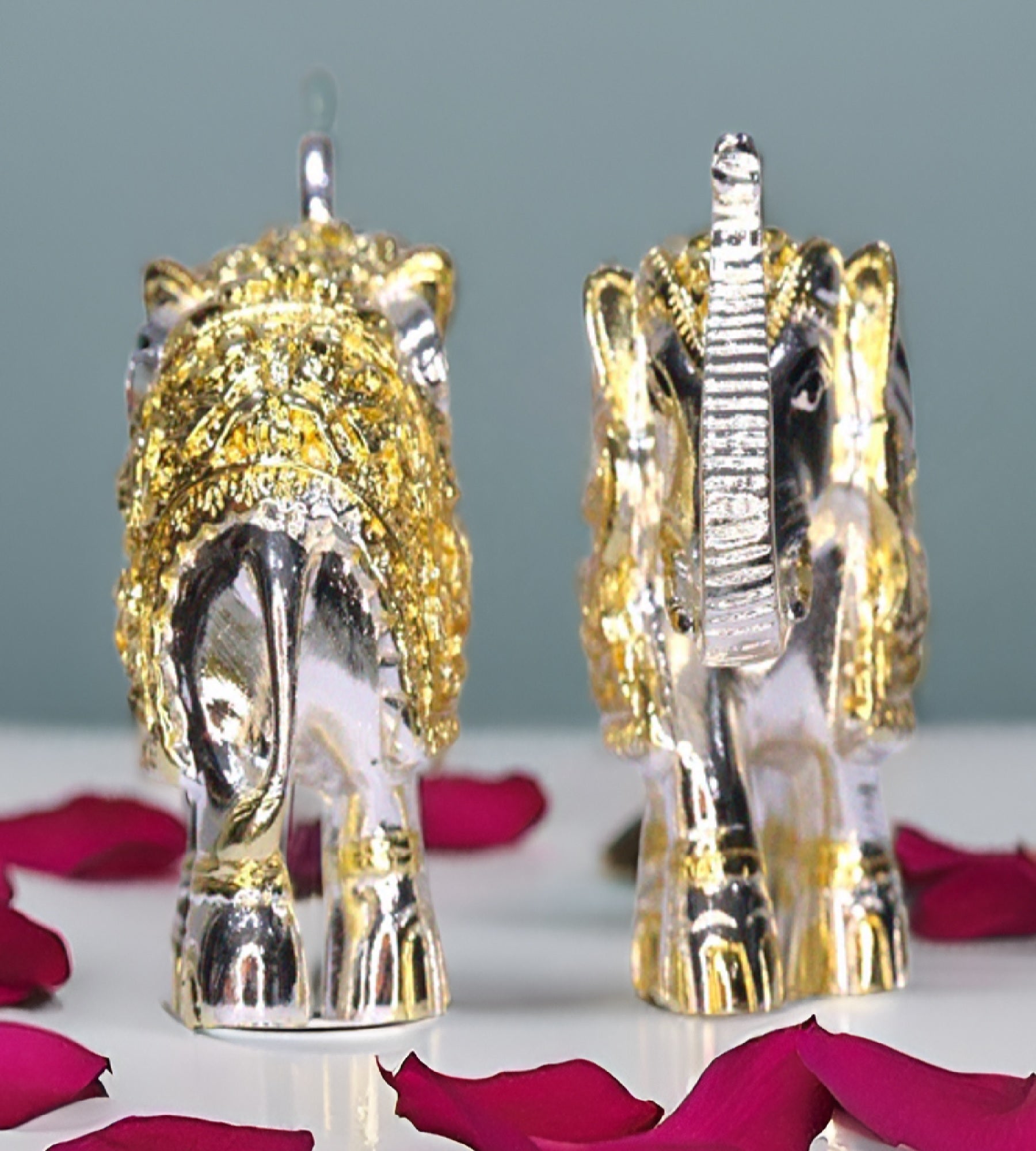 Sigaram 3 Inch Gold and Silver Metal Elephant For Home Decore K4703