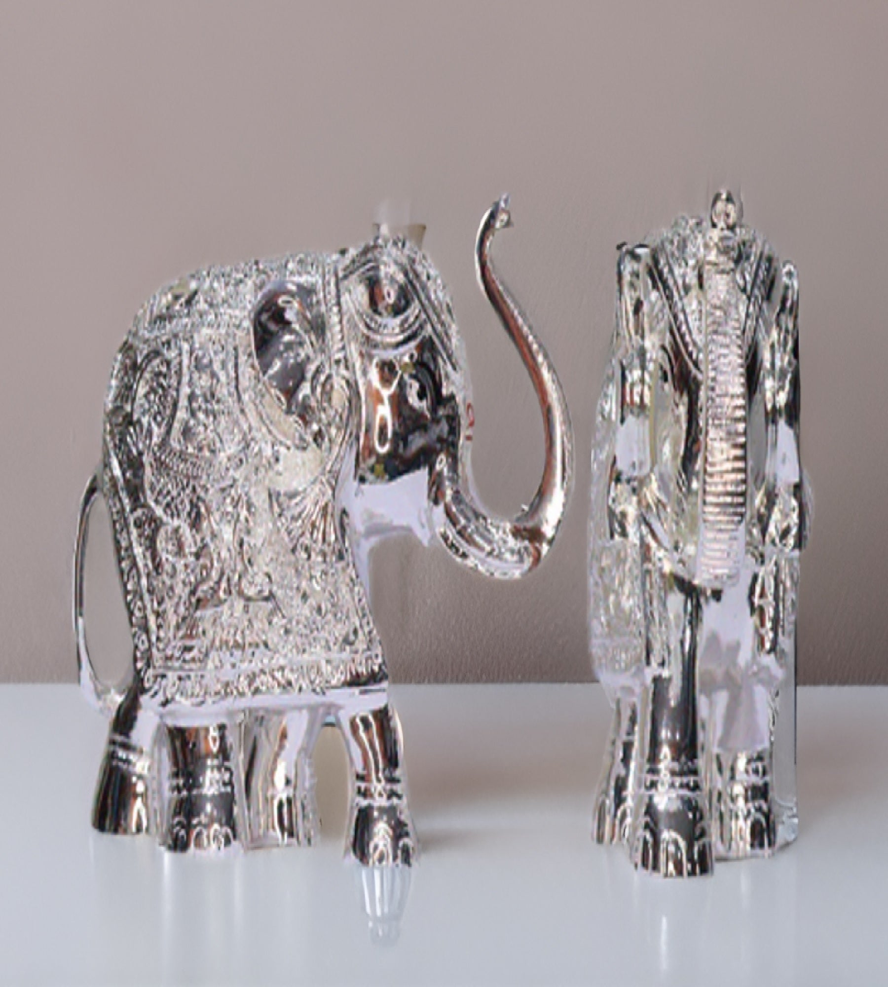 Sigaram 4 Inch Silver Color Metal Elephant For Showpiece and Home Decore K4705
