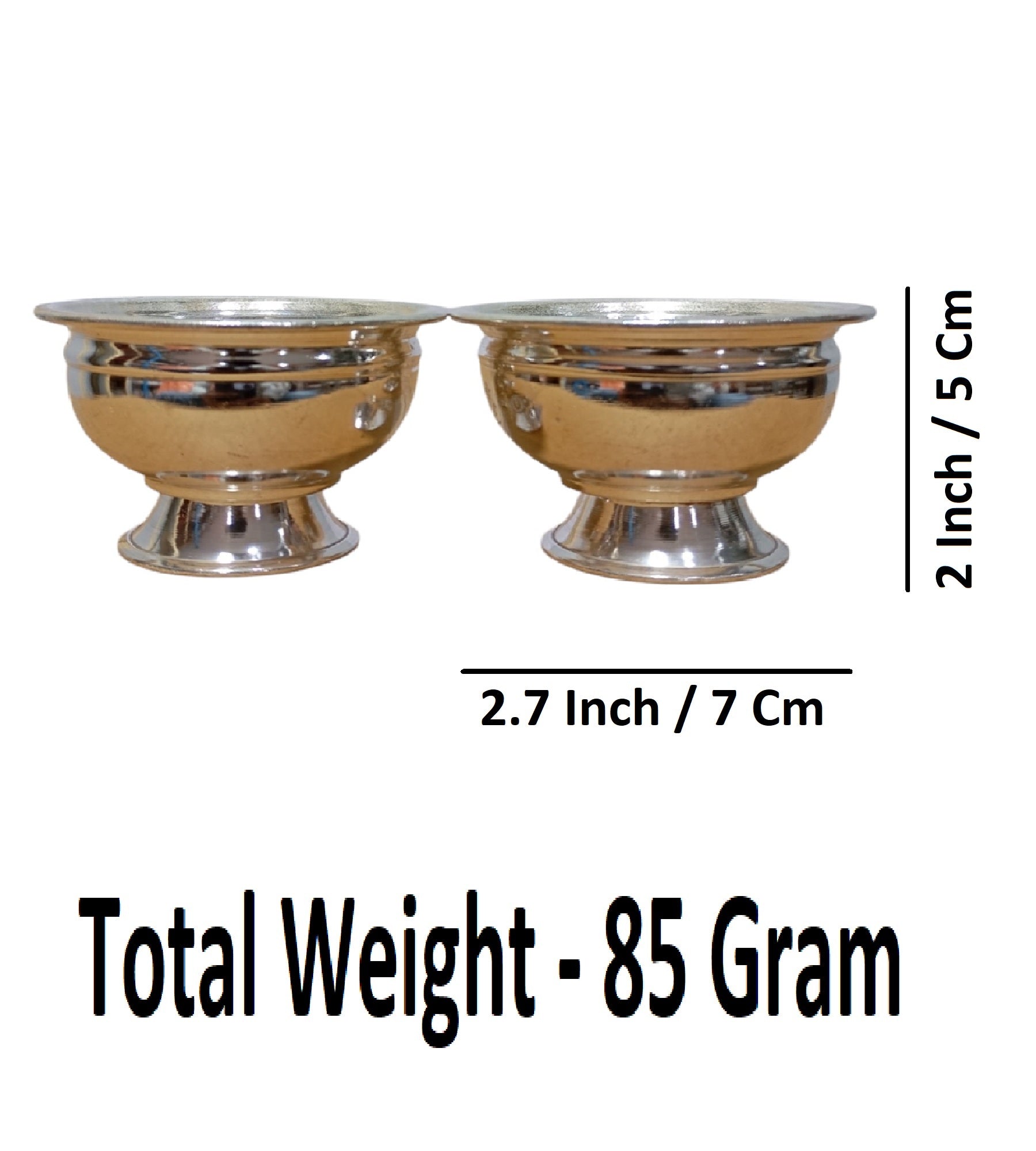 Sigaram 2 Inch Brass Kum Kum Bharani Cup for Home Temple Pooja Decore K4708