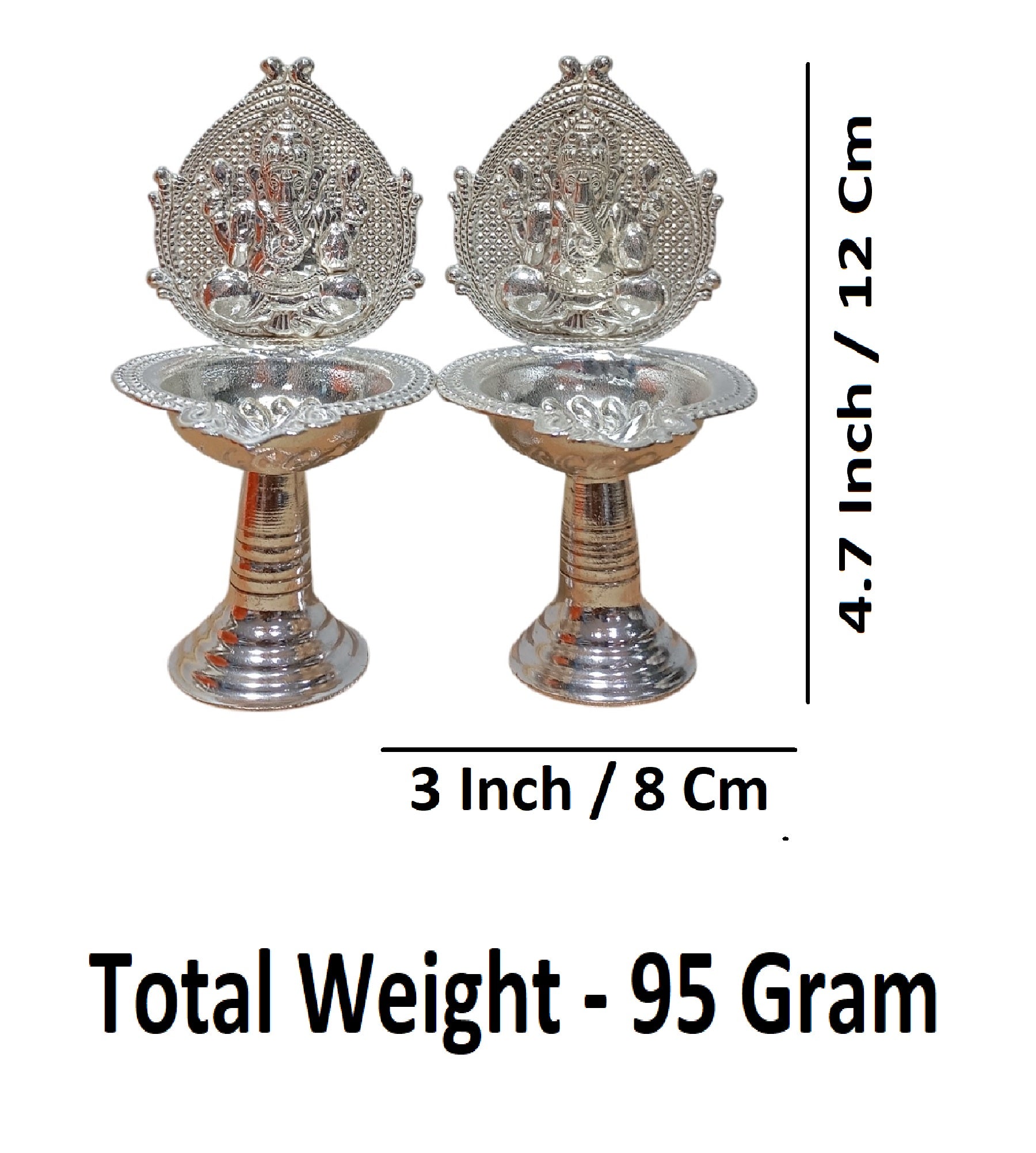Sigaram Brass 4.7 Inch Ganesh Diya For Home, Mandir & Temple Pooja Décor K4712