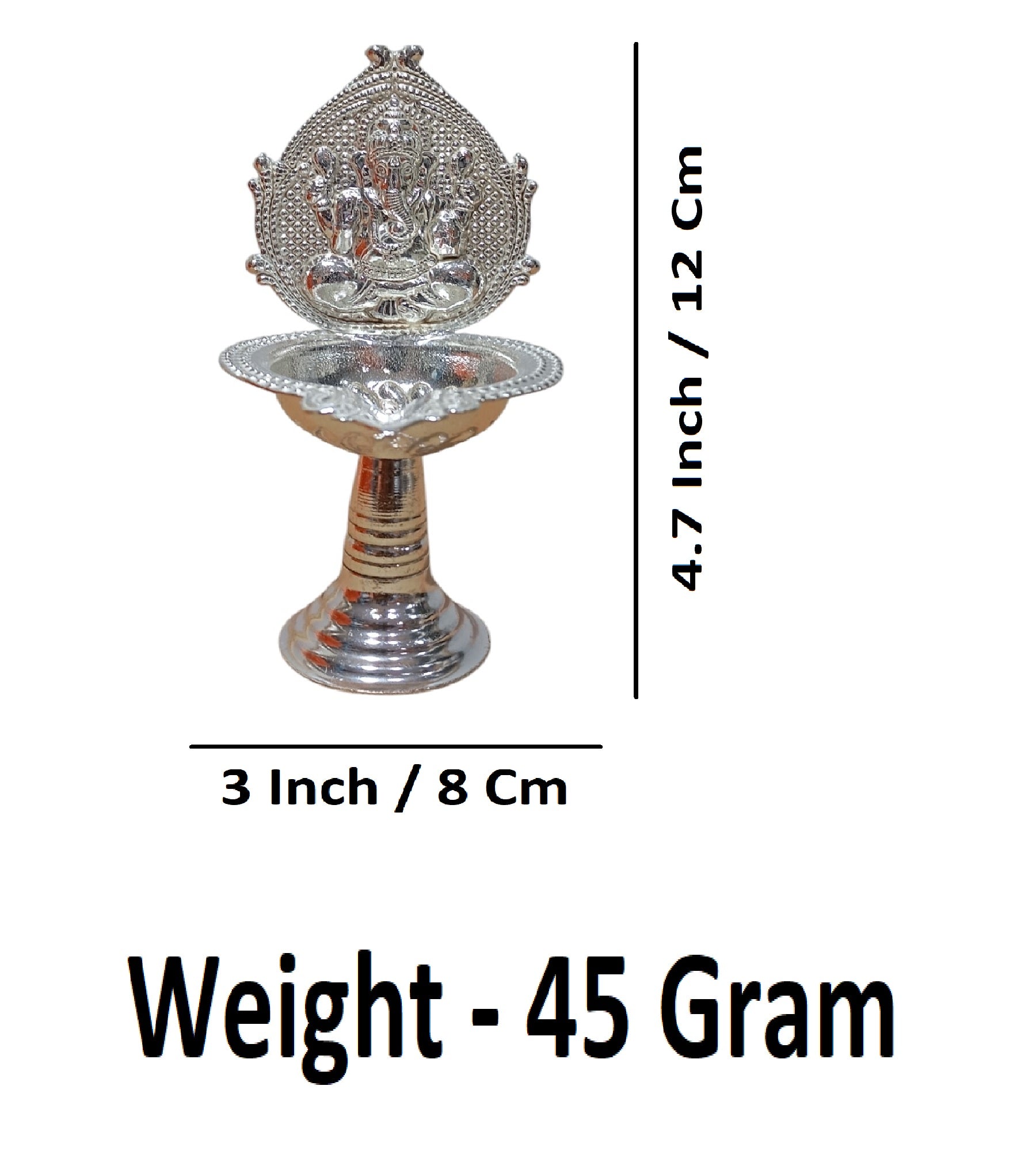 Sigaram Brass 4.7 Inch Ganesh Diya For Home, Mandir & Temple Pooja Décor K4713