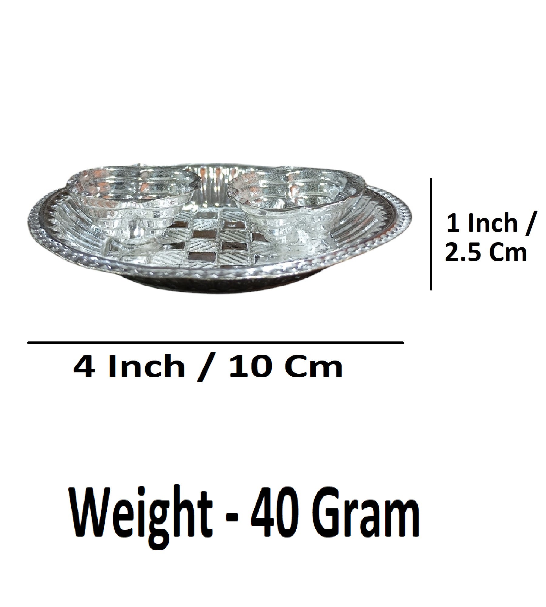 Sigaram Brass 4 Inch Kollapuri Kum Kum Plate Set for Home & Temple Pooja Décore K4714
