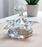 Sigaram Brass 2.5 Inch Panchmukhi Diya with Peacock Handle for Home Pooja Décor K4716