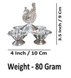 Sigaram 3.5 Inch Brass Panchwala Kumkum Cup Peacock Handle for Home Pooja Decor K4718