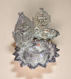 Sigaram Brass 3 Inch Lakshmi Diya Traditional Pooja Lamp for Home Pooja Decore K4719