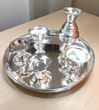 Sigaram German Silver Plain Kalash Set For Temple & Home Pooja Décor K4721