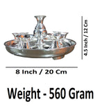 Sigaram German Silver Plain Kalash Set For Temple & Home Pooja Décor K4721