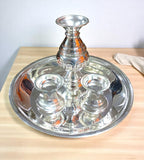 Sigaram German Silver 8.7 Inch Plain Kalash Set for Home & Temple Pooja Decor K4722