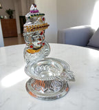 Sigaram Brass 5 Inch Traditional Lakshmi Face Diya for Home & Temple Pooja Decor K4723