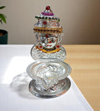 Sigaram Brass 5 Inch Traditional Lakshmi Face Diya for Home & Temple Pooja Decor K4723