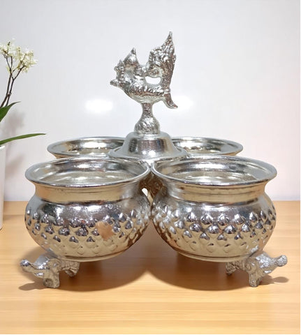 Sigaram Brass 4.5 Inch Panchwal with Peacock Handle for Home & Temple Pooja Decore K4726