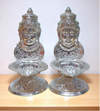 Sigaram Brass 5 Inch Lakshmi Face Diya for Home & Temple Pooja Décor K4729