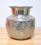 Sigaram 5x5 Inch Silver Plated Astalakshmi Kalash for Home & Temple Pooja Decore K4730