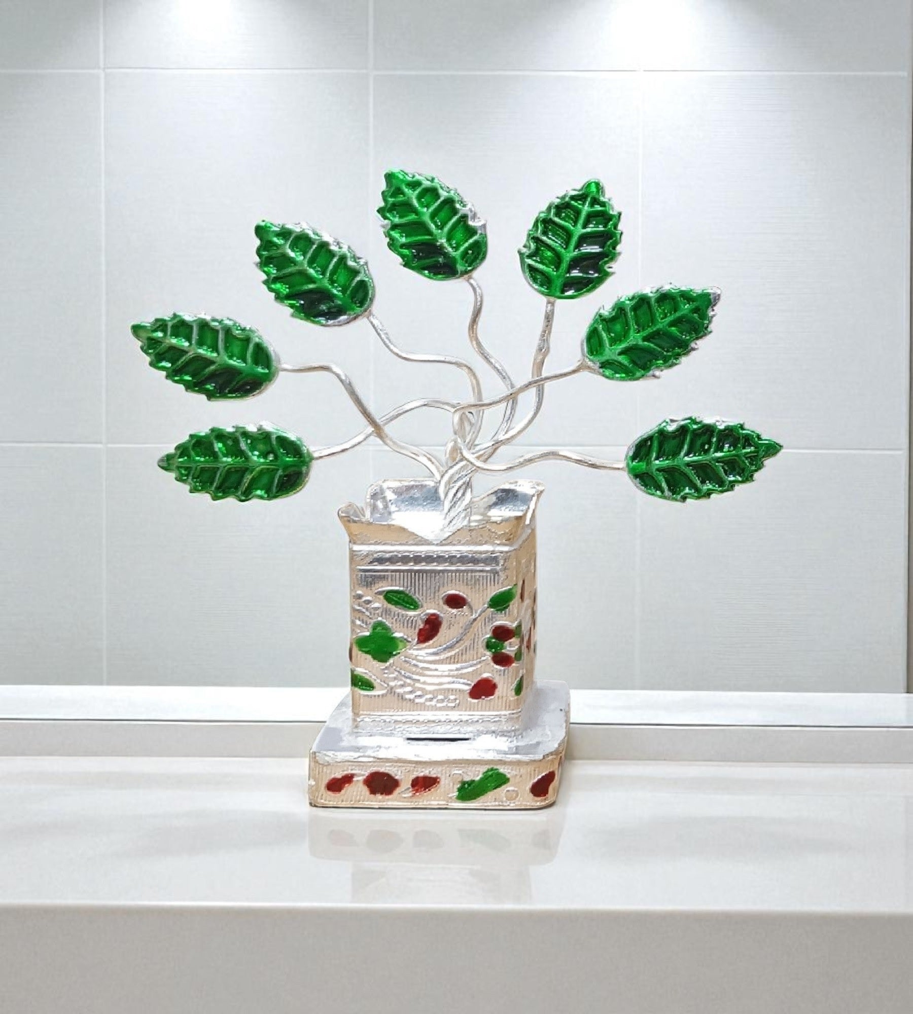 Sigaram Brass 3.5 Inch Tulsi Plant for Home Temple Pooja Décor K4736