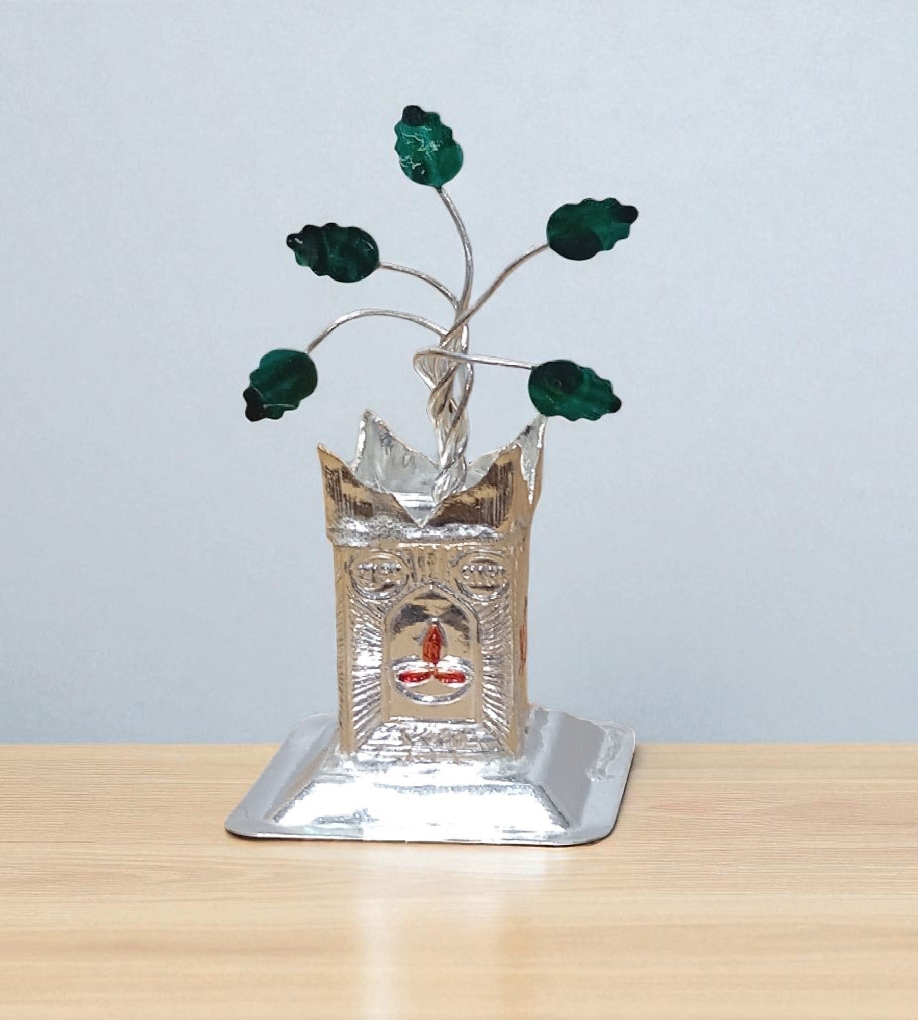 Sigaram Brass 2 Inch Tulsi Plant for Home & Temple Pooja Decore K4737