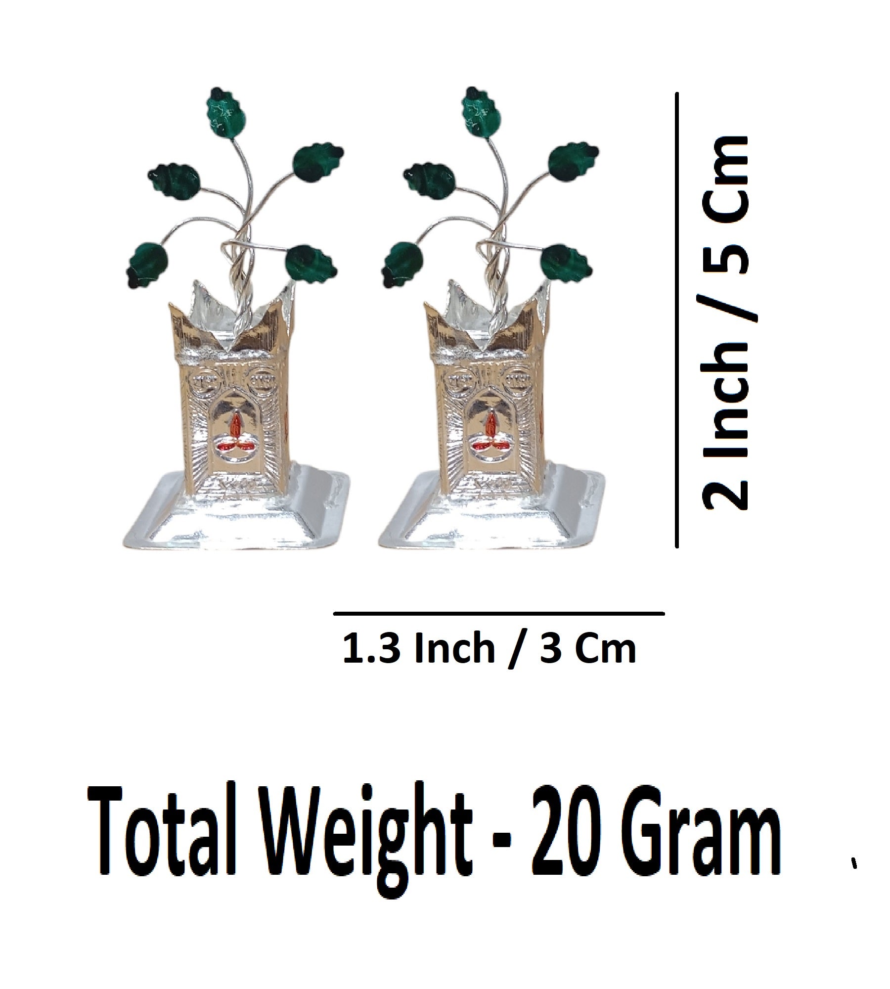 Sigaram Brass 2 Inch Tulsi Plant for Home & Temple Pooja Decore K4737