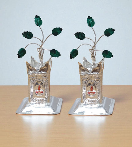 Sigaram Brass 2 Inch Tulsi Plant for Home & Temple Pooja Decore K4737