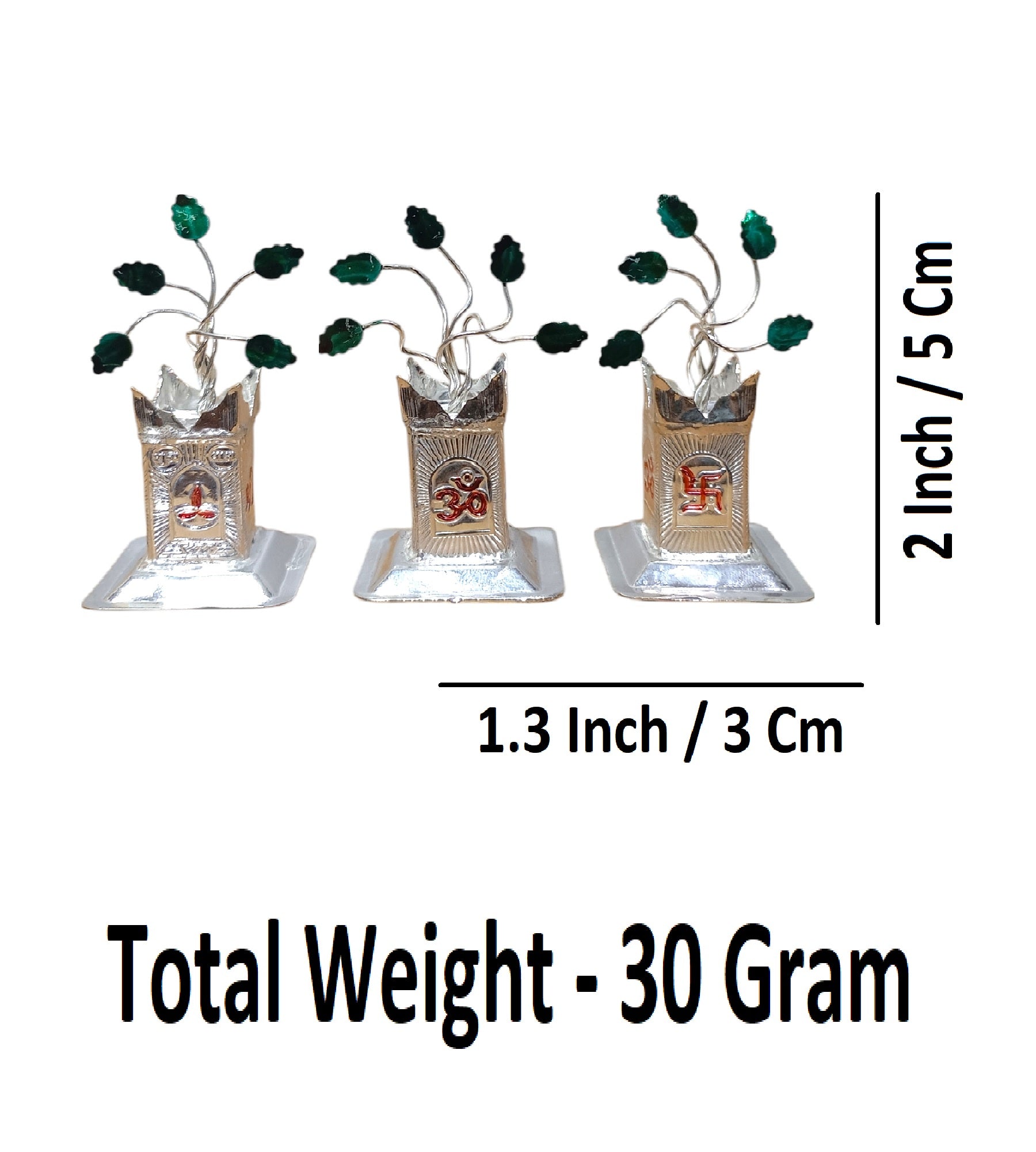 Sigaram Brass 2 Inch Tulsi Plant for Home & Temple Pooja Décor K4738
