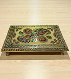 Sigaram 18 Inch Gold Plated Wooden Chowki/Patla for Home & Temple Pooja Décor K4746