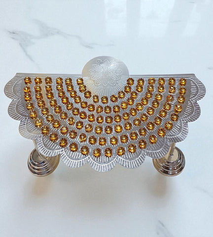 Sigaram Silver Plated Zig Design 108 Flower Stand for Varamahalakshmi Pooja Festival K4749