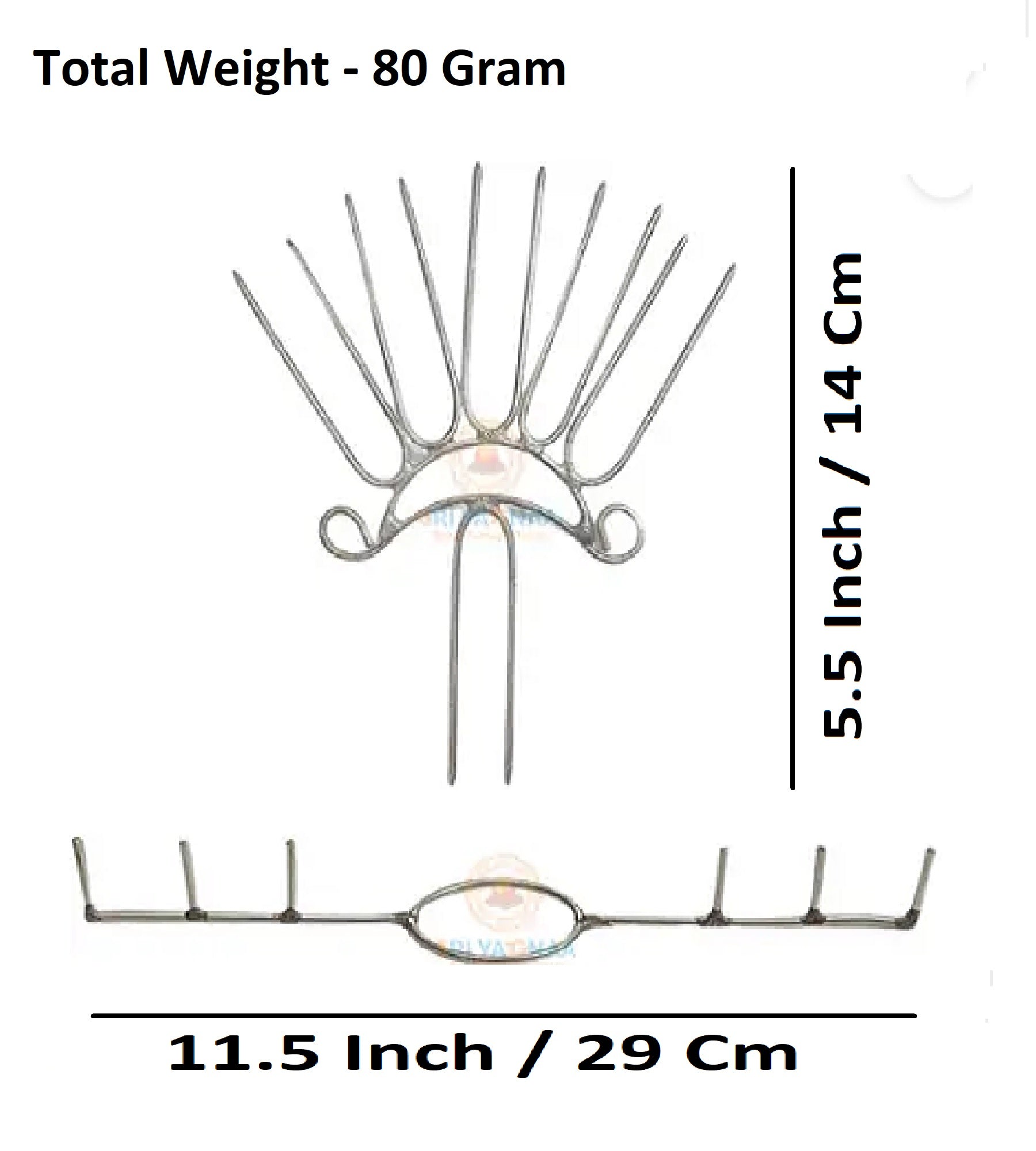 Sigaram Silver plated Ring and Crown Stick For Kalash Using Coconut and Flower Pooja Decore K4750