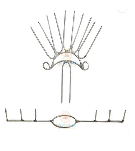 Sigaram Silver plated Ring and Crown Stick For Kalash Using Coconut and Flower Pooja Decore K4750