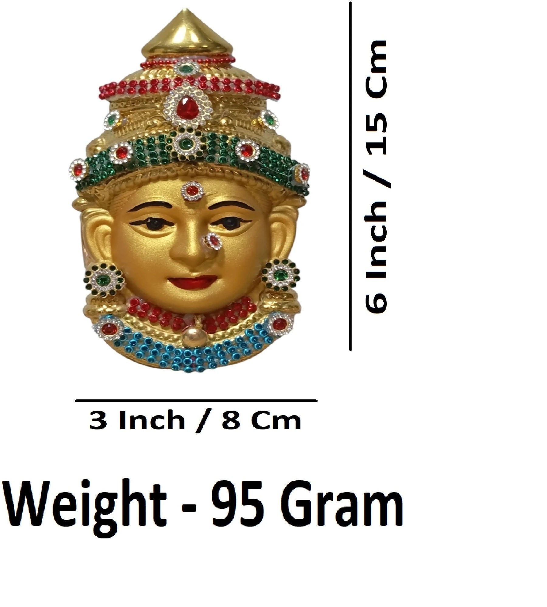 Sigaram 6 Inch Silver Plated Lakshmi Face for Varamahalakshmi Pooja Decor K4752