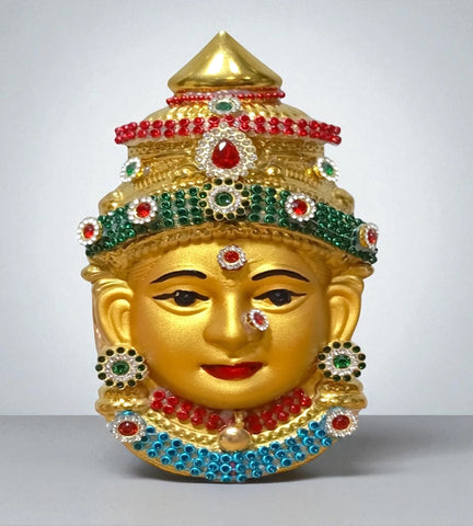 Sigaram 6 Inch Silver Plated Lakshmi Face for Varamahalakshmi Pooja Decor K4752