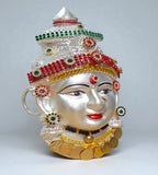 Sigaram 7.5 Inch Silver Plated Matte Lakshmi Face for Varamahalakshmi Pooja Decor K4754