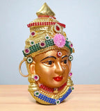 Sigaram 8 Inch Silver Plated Lakshmi Face Mukoot for Varamahalakshmi Pooja Decor K4755