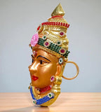 Sigaram 8 Inch Silver Plated Lakshmi Face Mukoot for Varamahalakshmi Pooja Decor K4755