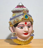 Sigaram 8 Inch Silver Plated Tanjore Lakshmi Face for Varamahalakshmi Pooja Decore K4756