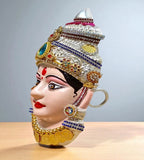 Sigaram 8 Inch Silver Plated Tanjore Lakshmi Face for Varamahalakshmi Pooja Decore K4756