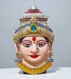 Sigaram 8 Inch Silver Plated Tanjore Lakshmi Face for Varamahalakshmi Pooja Decore K4756