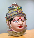 Sigaram 9 Inch Silver Plated Tanjore Lakshmi Face for Varamahalakshmi Pooja Decor K4757