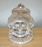 Sigaram 9 Inch Silver Plated Tanjore Lakshmi Face for Varamahalakshmi Pooja Decor K4757