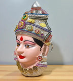 Sigaram 9 Inch Silver Plated Tanjore Lakshmi Face for Varamahalakshmi Pooja Decor K4757