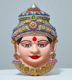 Sigaram 9 Inch Silver Plated Tanjore Lakshmi Face for Varamahalakshmi Pooja Decor K4757